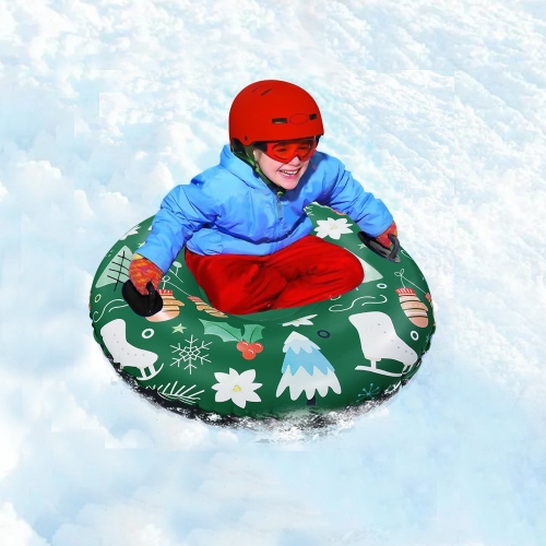 

Christmas Pattern Inflatable Ski Ring Winter Toy Thickened Environmental Protection Cold Resistant PVC Ski Ring