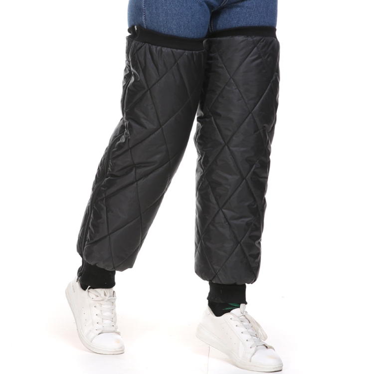 

Electric Bike Winter Outdoor Riding Windproof Cold Protection Plus Velvet Warm Leg Guard Knee Pads, Style:70cm Black