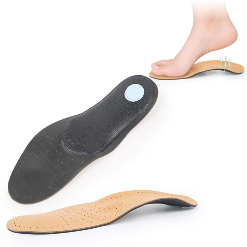 

1 Pair Breathable Sweat-Absorbing And Shock-Absorbing Leather Arch Correction Insole, Size:37-38