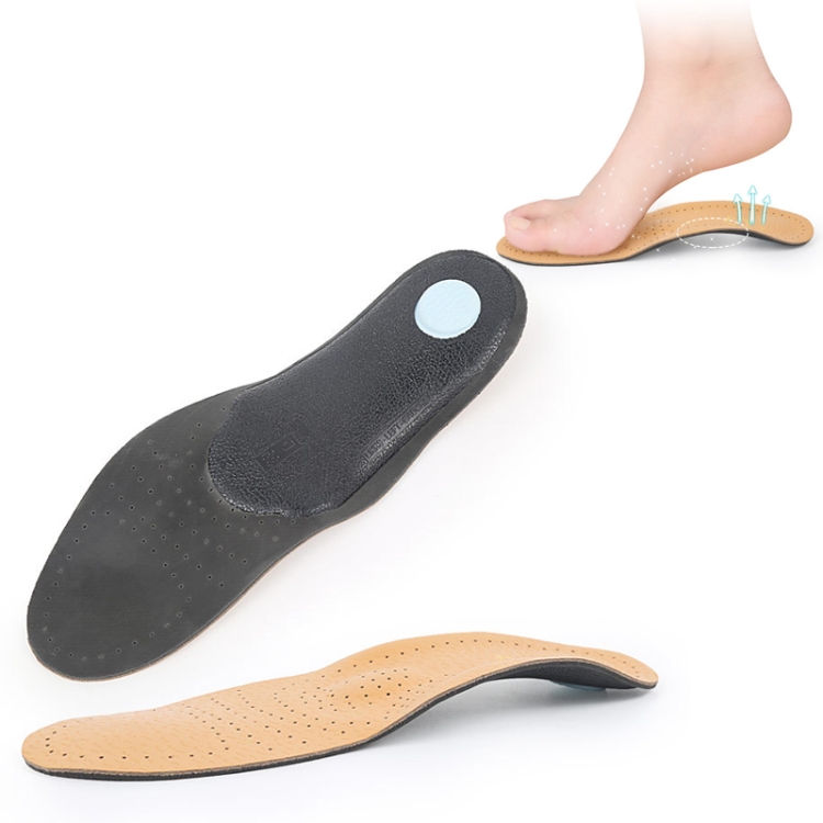 

1 Pair Breathable Sweat-Absorbing And Shock-Absorbing Leather Arch Correction Insole, Size:43-44