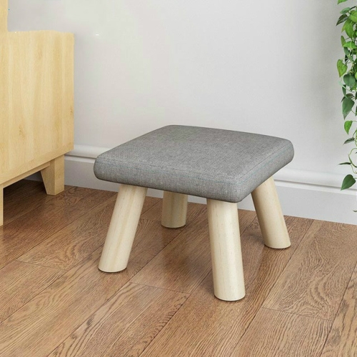 

Fashion Creative Home Solid Wood Small Chair Children Stool(Square Gray)