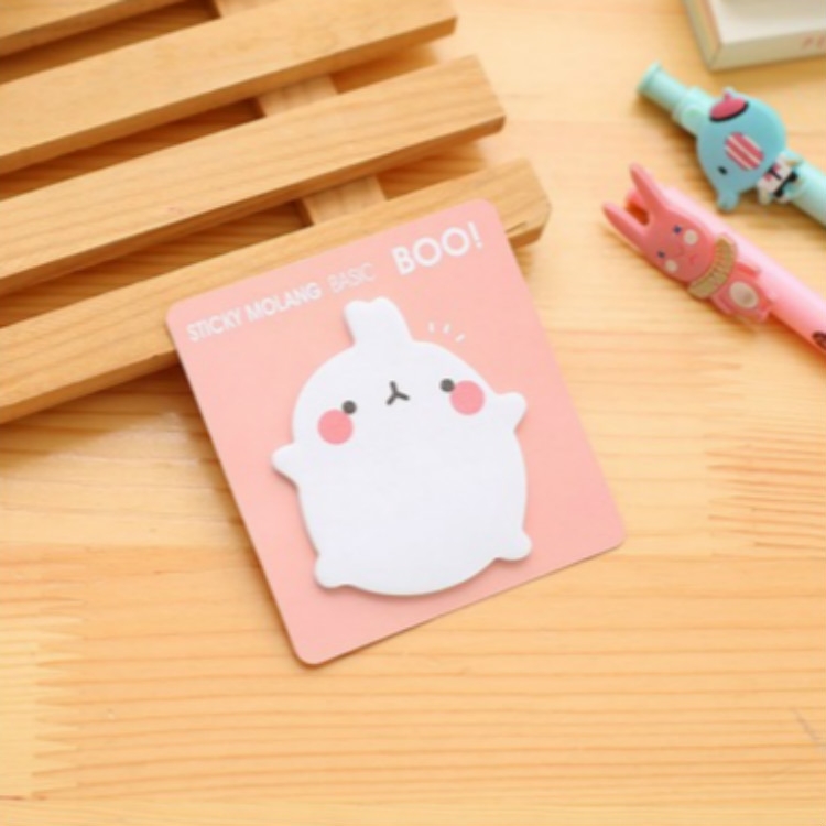 

2 PCS Cute Rabbit Self-Adhesive Memo Pad Sticky Notes Sticker Label(Orange)