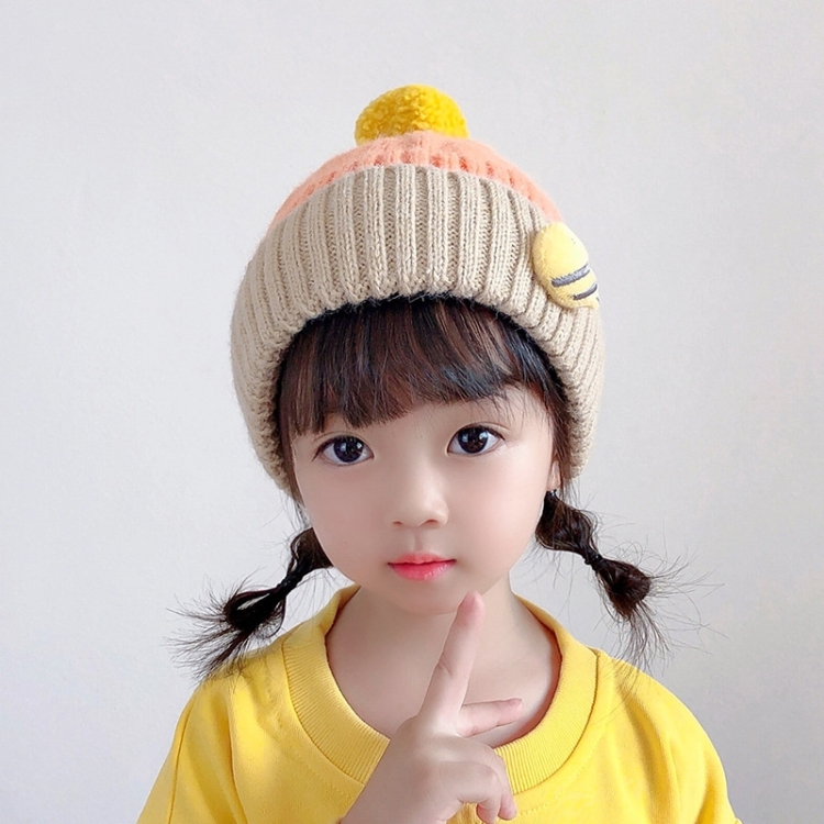 

Cartoon 3D Little Bee Baby Knitted Hat Baby Autumn And Winter Woolen Hat, Size: Suitable for Children About 1-4 Years Old(Orange)