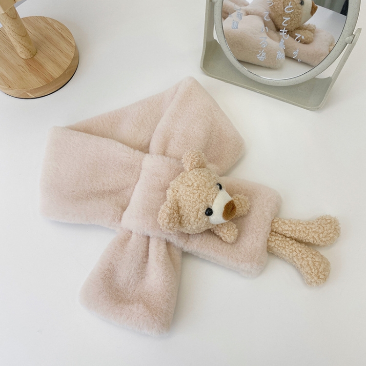 

WJ8665 Three-Dimensional Cartoon Bear Children Scarf Autumn And Winter Baby Scarf Velvet Warm Children Scarf, Length (CM): 80cm(Beige)