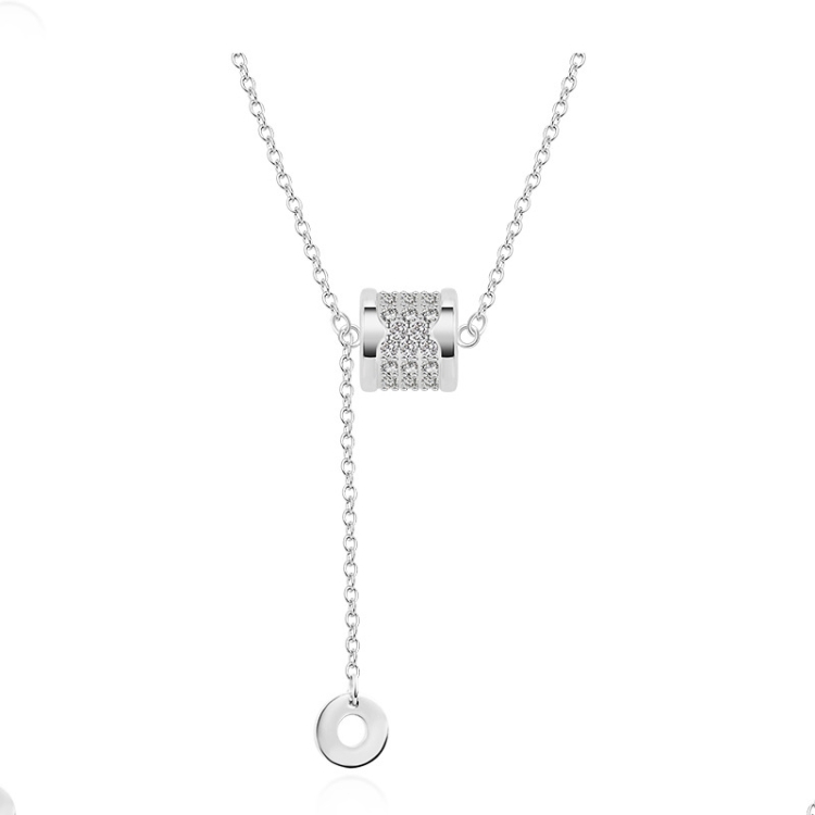 

925 Sterling Silver Diamond Necklace Female Small Waist Jewelry