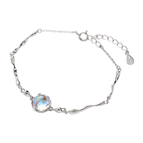 

925 Sterling Silver Lembongan Island Bracelet Women Color-Changing Crystal Knuckle Chain