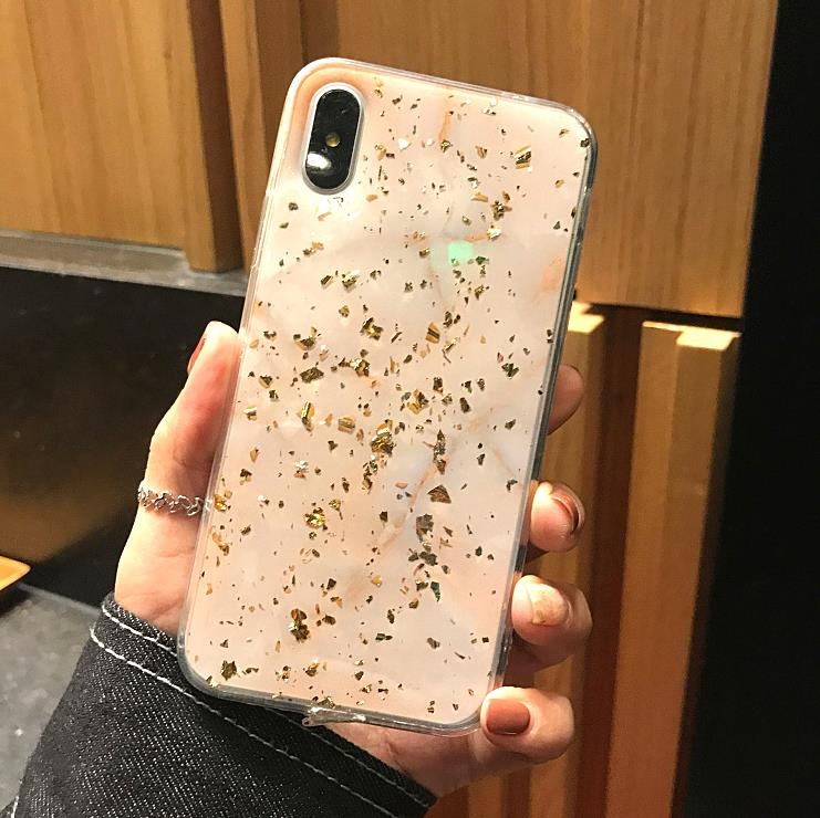 

Luxury Gold Foil Bling Marble Pattern Soft TPU Case for iPhone XR(Light)