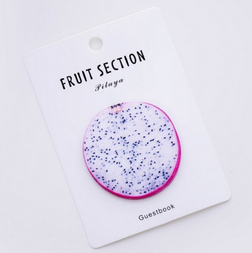 

2 Sets Fresh Fruit Memo Pad Sticky Notes Notepad Bookmark Paper Sticker(Dragon fruit)