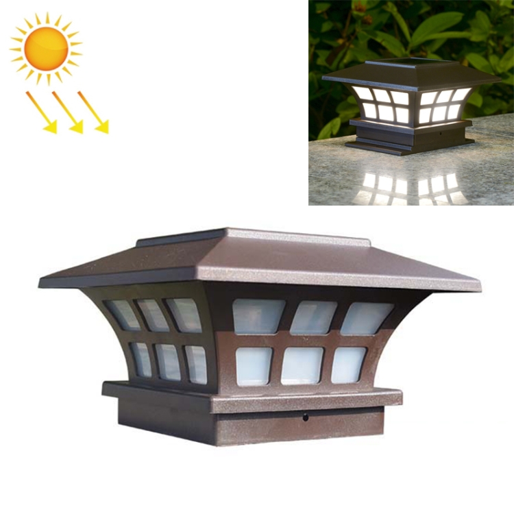 

Solar Coffee Column Head Lamp Outdoor Waterproof Decorative Wall Lamp( Warm Light)