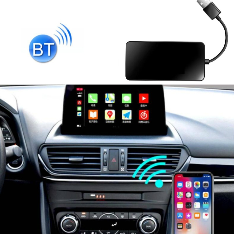 

Navigation Car Machine Wired To Wireless Carplay Box for Apple Mobile Phone, Suitable For Mazda3/Angkesaila/CX-5/CX4/X8/Atez(Black Square)
