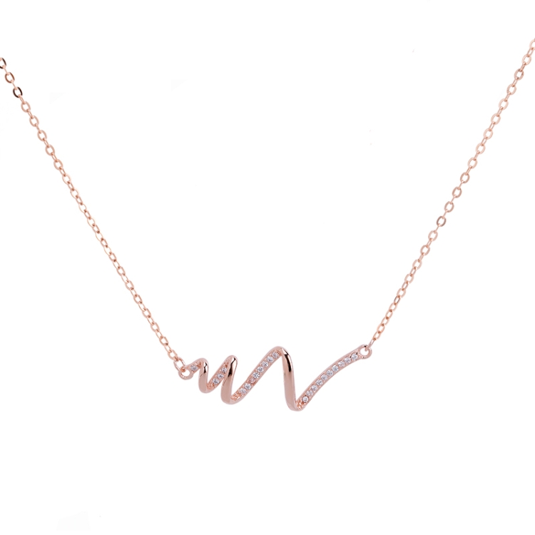 

S925 Sterling Silver Necklace Women ECG Accessory Necklace(Rose Gold)