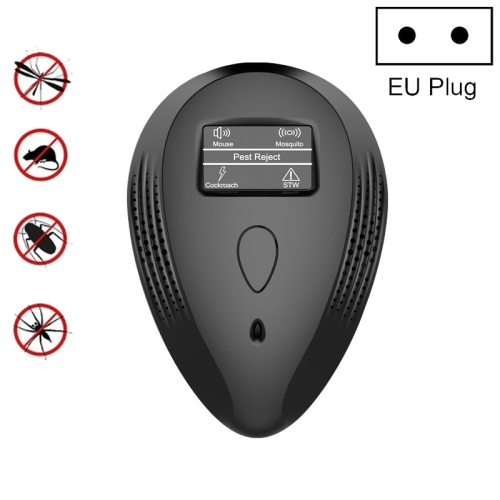 

2 PCS Three-in-one Household Ultrasonic Electronic Mosquito Repeller, Style:EU Plug(Black)