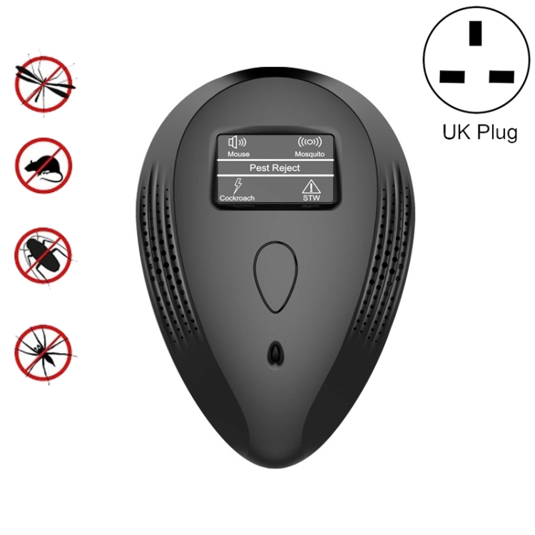 

2 PCS Three-in-one Household Ultrasonic Electronic Mosquito Repeller, Style:UK Plug(Black)
