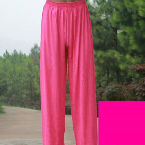 

Zooboo Kung Fu Tai Chi Pants Bloomers Wushu Martial Arts Wing Chun Training Clothing Acrobatics Trousers, Size:XXL(Rose Red)