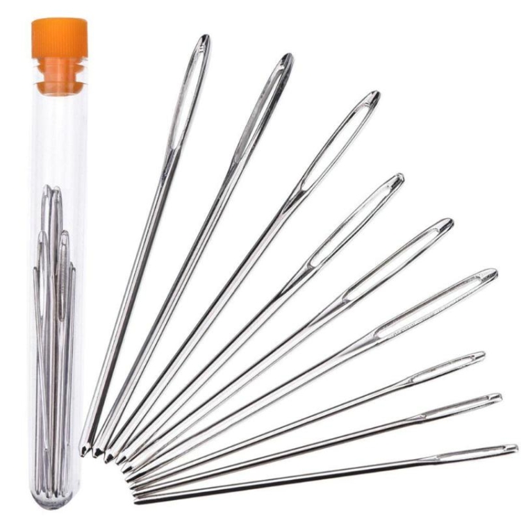 

3 Set Large Eye Needles Stainless Steel Embroidery Cross Sewing Set Kit DIY Crafts Tools(Silver)
