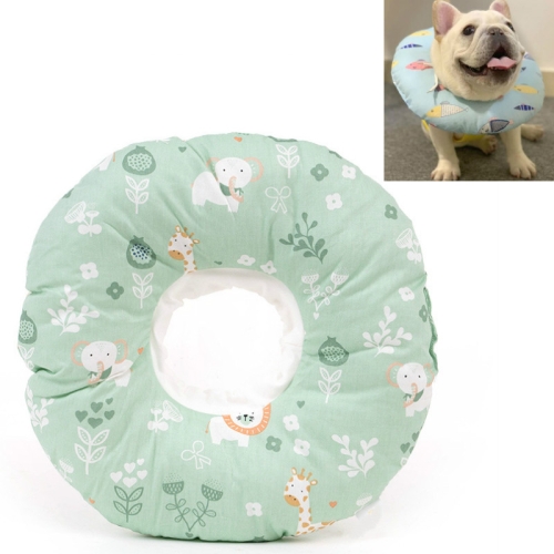 

2 PCS Cat Anti-Lick And Anti-Bite Soft Ring Dog Collar Pet Supplies, Size:S(Green Lion)