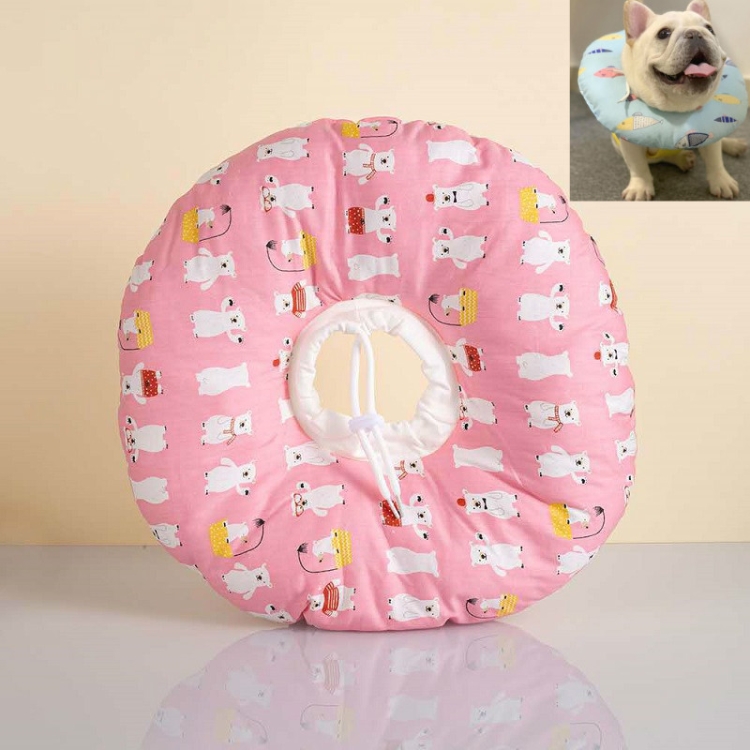 

2 PCS Cat Anti-Lick And Anti-Bite Soft Ring Dog Collar Pet Supplies, Size:M(Little White Bear)