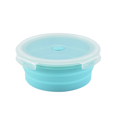 

2 PCS Microwave Portable Folding Lunch Box Round Silicone Lunch Box Random Colour Delivery, Capacity:350ml