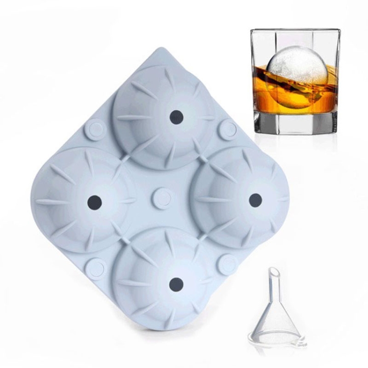 

2 PCS Silicone 4-Hole Ice Ball Mold Ice Tray( Blue)