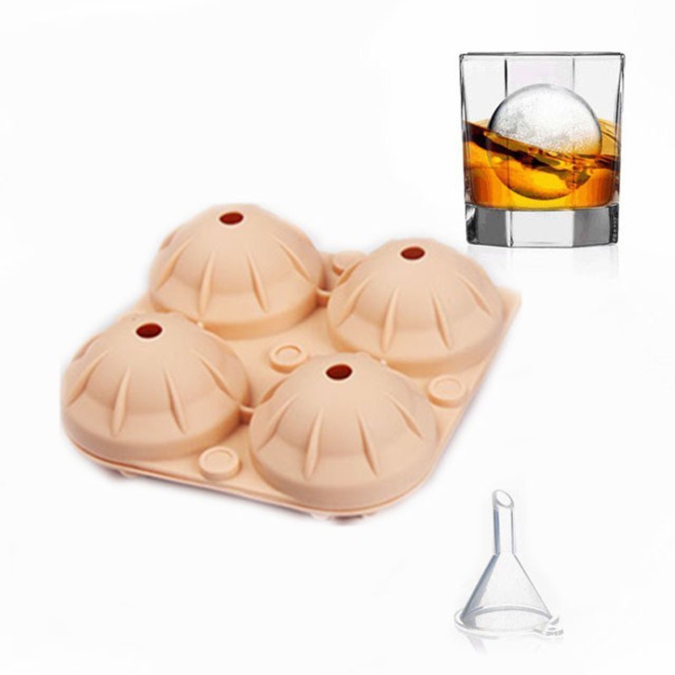 

2 PCS Silicone 4-Hole Ice Ball Mold Ice Tray( Orange)
