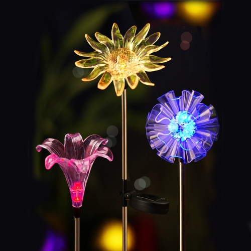 

3 in 1 Solar Colorful Transform Folding Flower Lamp Outdoor Waterproof Courtyard Garden Lawn Light