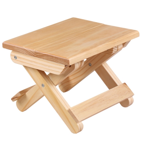 

Portable Simple Pine Solid Wooden Folding Stool Outdoor Fishing Chair Stool(24x18x19cm )