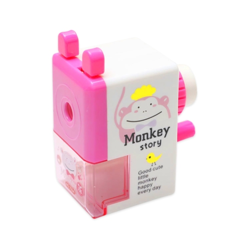 

Cartoon Animals Pattern Windmill Pencil Sharpeners Kids School Supplies(722A-Pink monkey)