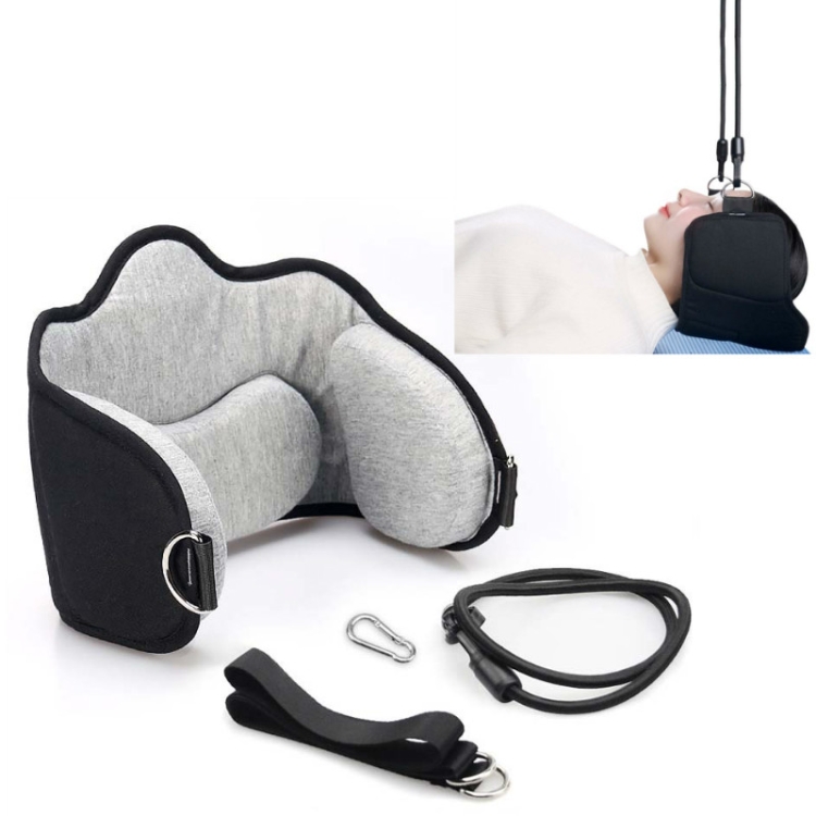 

3 in 1 Neck Hammock Neck Stretcher, Hammock + Eye Mask + Drawstring Pocket, Specification:Upgrade Light Gray