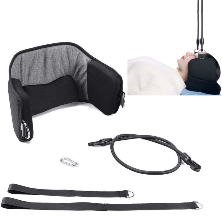 

3 in 1 Neck Hammock Neck Stretcher, Hammock + Eye Mask + Drawstring Pocket, Specification:Light Gray+Black