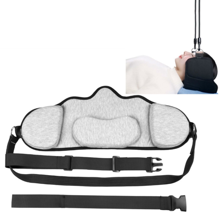 

3 in 1 Neck Hammock Neck Stretcher, Hammock + Eye Mask + Drawstring Pocket, Specification:Light Gray Adjustable