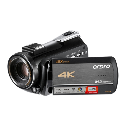 

ORDRO AC5 4K HD Night Vision WiFi 12X Optical Zoom Digital Video DV Camera Camcorder, Style:Standard(Black)