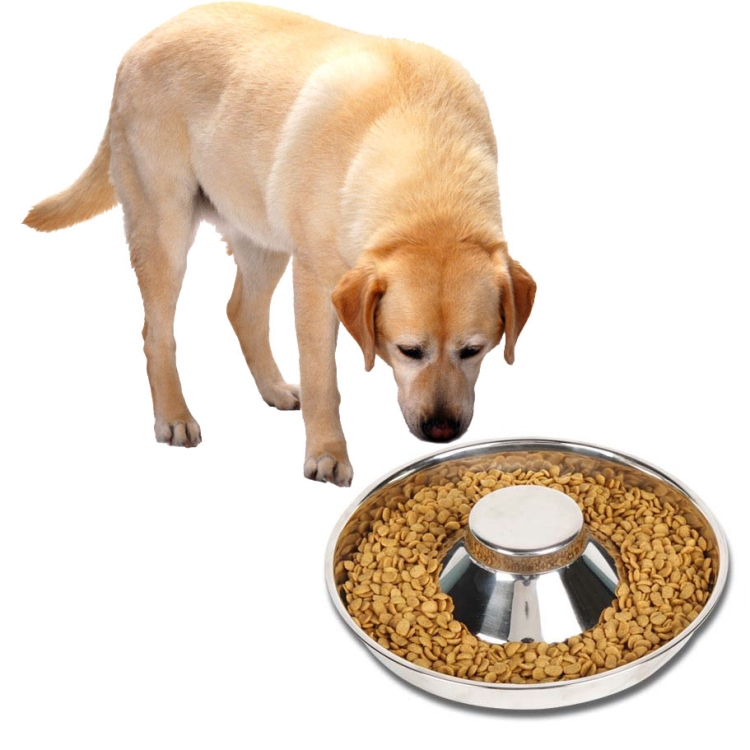 

Pet Dog Food Bowl Dog Food Bowl Stainless Steel Slow Food Bowl Pet Supplies, Size:30cm