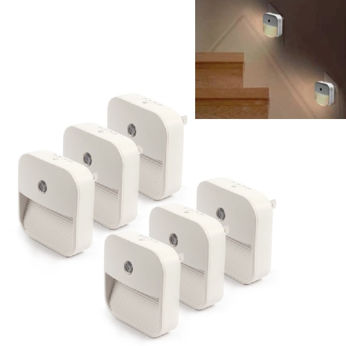 

6 PCS Light Control Smart Sensor Night Light Bedroom LED Light, US Plug, Style:Dimmable, Specification:6LED