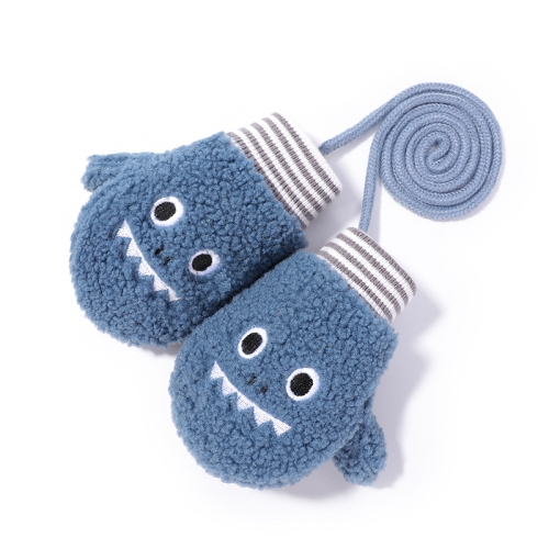 

Children Gloves Plus Velvet Warm Gloves Cute Mitten Thicken Lanyard Gloves, Colour: Dark Blue (Plus Velvet Thickening)(S (1-4 years old))
