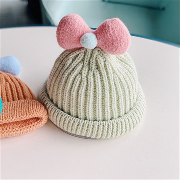 

Children Hats Cute Princess Bow Autumn and Winter Baby Woolen Hats, Size: 48-52cm(Light Green)