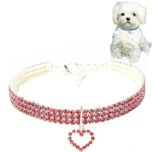 

2 PCS Pet Supplies Elastic Love Cats And Dogs Accessories Pet Collars, Size:S(Pink)