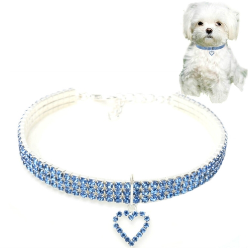 

2 PCS Pet Supplies Elastic Love Cats And Dogs Accessories Pet Collars, Size:S(Blue)