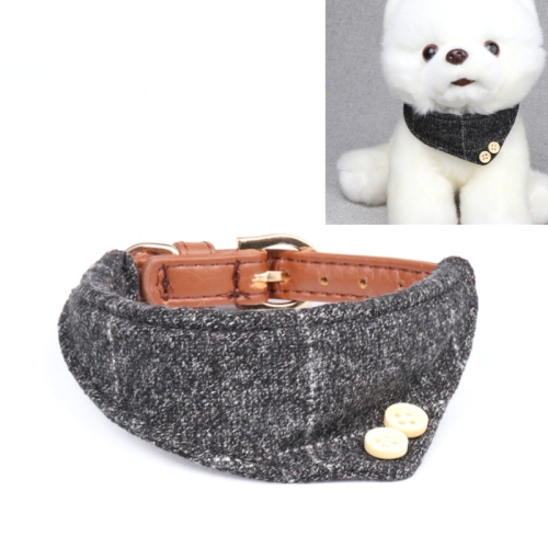 

2 PCS Dog Collars Pet PU Triangle Collars, Specification: 1.3x42cm(Gray)