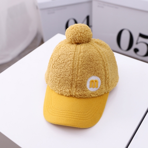 

MZ9993 Autumn and Winter Letter Embroidery Children Baseball Cap, Cap Circumference:52cm Adjustable(Yellow)