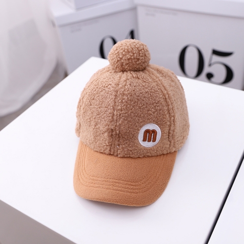 

MZ9993 Autumn and Winter Letter Embroidery Children Baseball Cap, Cap Circumference:52cm Adjustable(Light Brown)