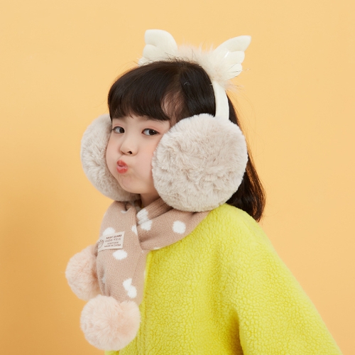 

Wing Style Winter Children Warm Earmuffs Antifreeze Solid Color Cute Rabbit Plush Earmuffs Boys And Girls Ear Protection Removable Cleaning Ear Warmer, Colour: Beige(Free Size)