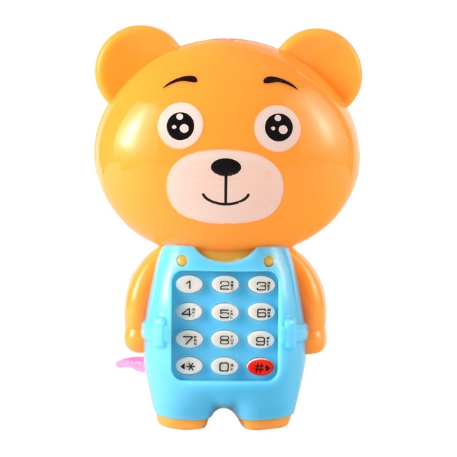 

2 PCS Baby Electronic Toy Phone Children Animals Musical Mobile Phone Early Educational Toys for Baby Kids(Bear)