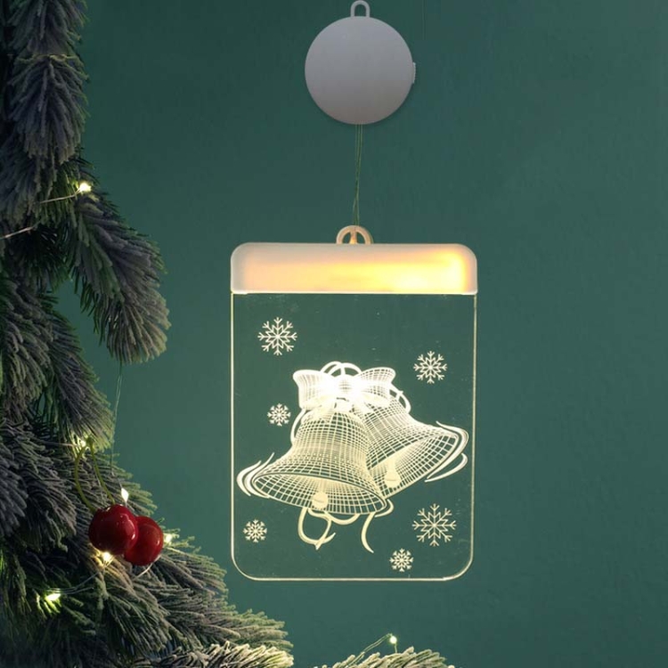 

2 PCS Christmas Decoration Lights 3D Acrylic Board Hanging Lights, Specification:USB Powered, Style:Bells