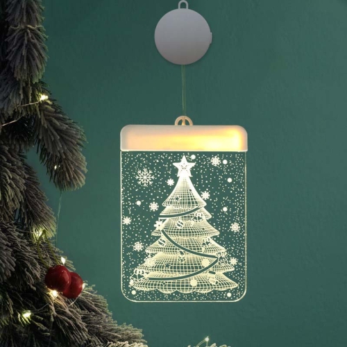 

2 PCS Christmas Decoration Lights 3D Acrylic Board Hanging Lights, Specification:Battery Powered, Style:Christmas Tree