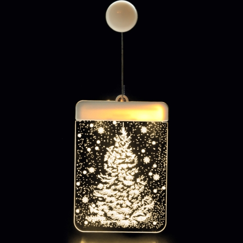 

2 PCS Christmas Decoration Lights 3D Acrylic Board Hanging Lights, Specification:Battery Powered, Style:Cedar