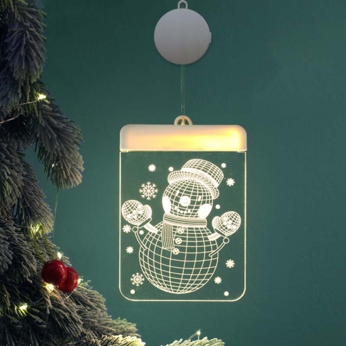 

2 PCS Christmas Decoration Lights 3D Acrylic Board Hanging Lights, Specification:Battery Powered, Style:Snowman