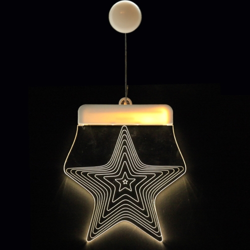 

2 PCS Christmas Decoration Lights 3D Acrylic Board Hanging Lights, Specification:Battery Powered, Style:Five-pointed Star