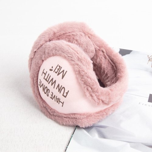 

BN2325 Winter Letter Pattern Folding Thick Warm Earmuffs Back-wearing Ear Bag, Size: One size(Pink)