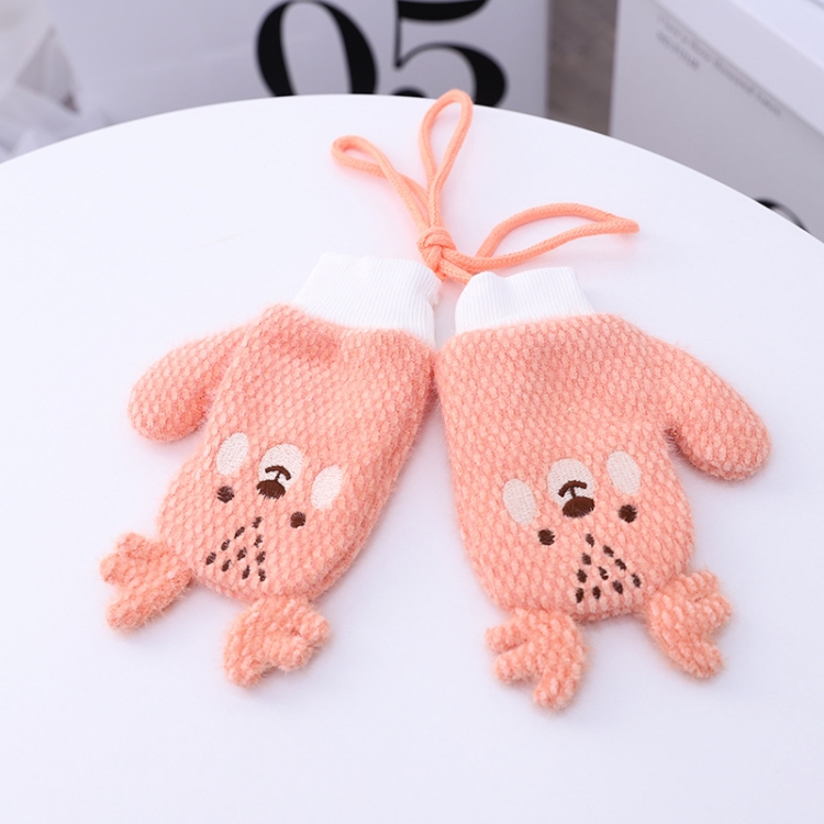 

ST0302 Bear Pattern Full Finger Children Gloves Winter Plus Velvet Warm Gloves Halter Gloves, Size: Suitable for Children about 4-9 Years Old(Orange)