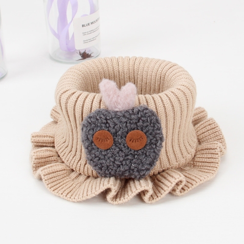 

2 PCS Children Scarf Woolen Stringy Selvedge Warm Bib, Size:33x14cm, Style:Apple(Beige)